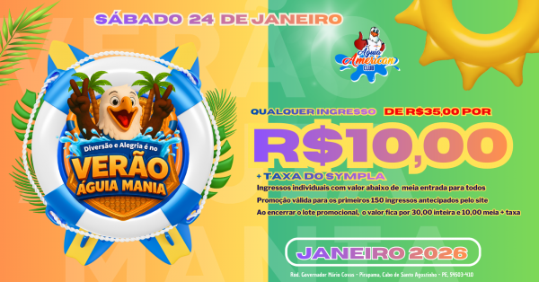 Imagem do evento Férias de Janeiro no Águia SAB 24/01 (Individual)