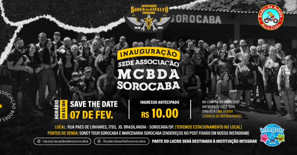 Imagem do evento INAUGURAÇÃO SEDE - ASSOCIAÇÃO BODES DO ASFALTO SOROCABA