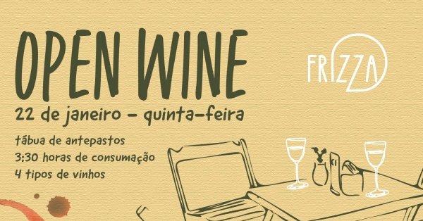 Imagem do evento OPEN WINE + TÁBUA ANTIPASTOS | no Frizza Pizza Frita Napolitana - Janeiro