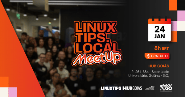 Imagem do evento MeetUp LINUXtips.local Goiânia - HUB Goiás