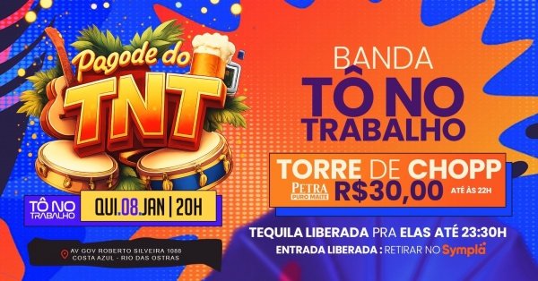 Imagem do evento Quinta Pode Pagode | 08JAN (QUI) | Tô no Trabalho