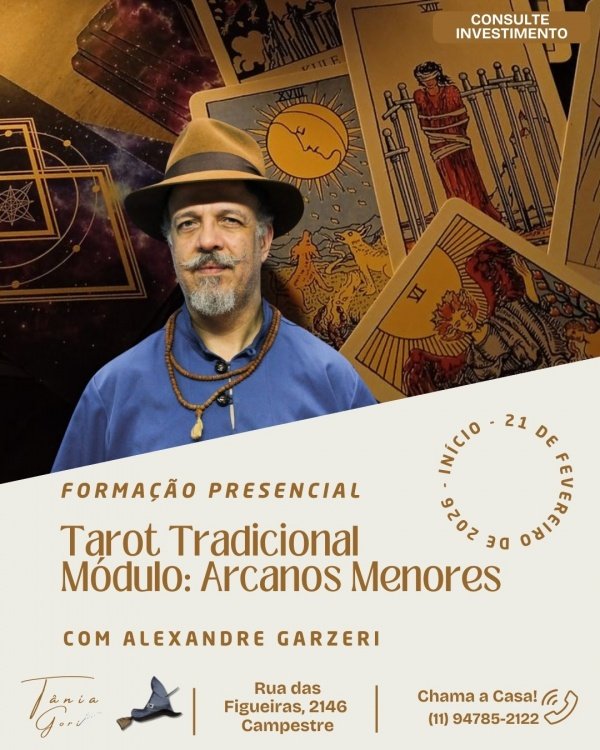 Imagem do evento Formação Presencial em Tarot Tradicional Módulo: Arcanos Menores