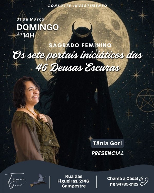 Imagem do evento Sagrado Feminino: Os Sete Portais Iniciáticos das 46 Deusas Escuras