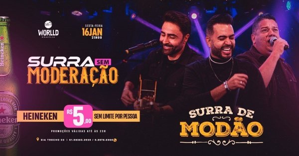 Imagem do evento SURRA sem MODERAÇÃO | Worlld Brasília