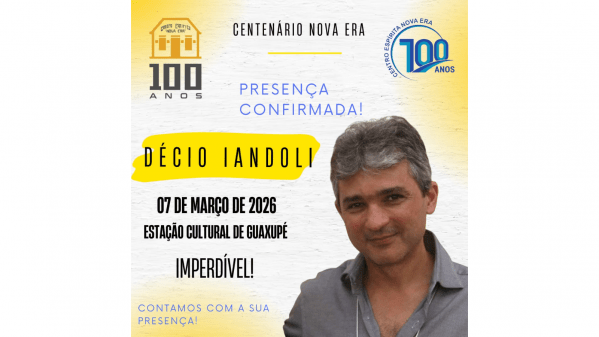 Imagem do evento Centenário Nova Era  - Palestra Décio Iandoli
