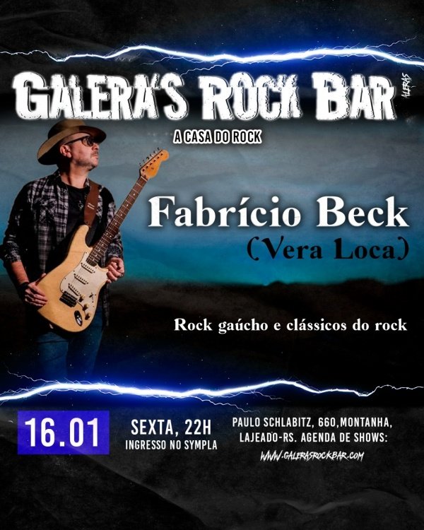 Imagem do evento Fabrício Beck Trio (Vera Loca) no Galera's!