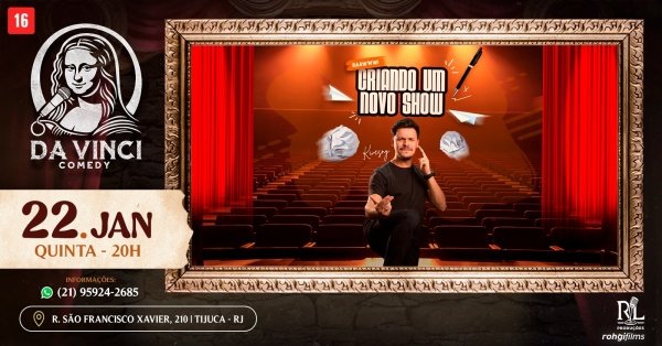 Imagem do evento DA VINCI COMEDY - KWESNY EM:  CRIANDO UM NOVO SHOW [22/01]
