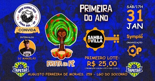 Imagem do evento QUEM SAMBA FICA convida FRUTA DO PÉ / SAMBA DVILLA