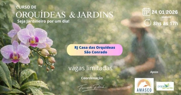 Imagem do evento CURSO CULTIVO DE ORQUÍDEAS & JARDINS: Seja Jardineiro por um dia