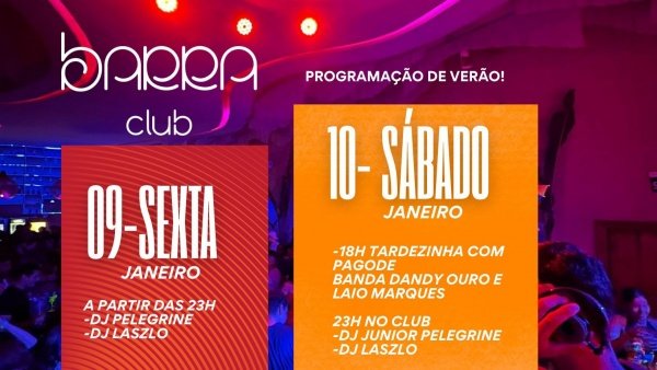 Imagem do evento BARRA CLUB PROGRAMAÇÃO