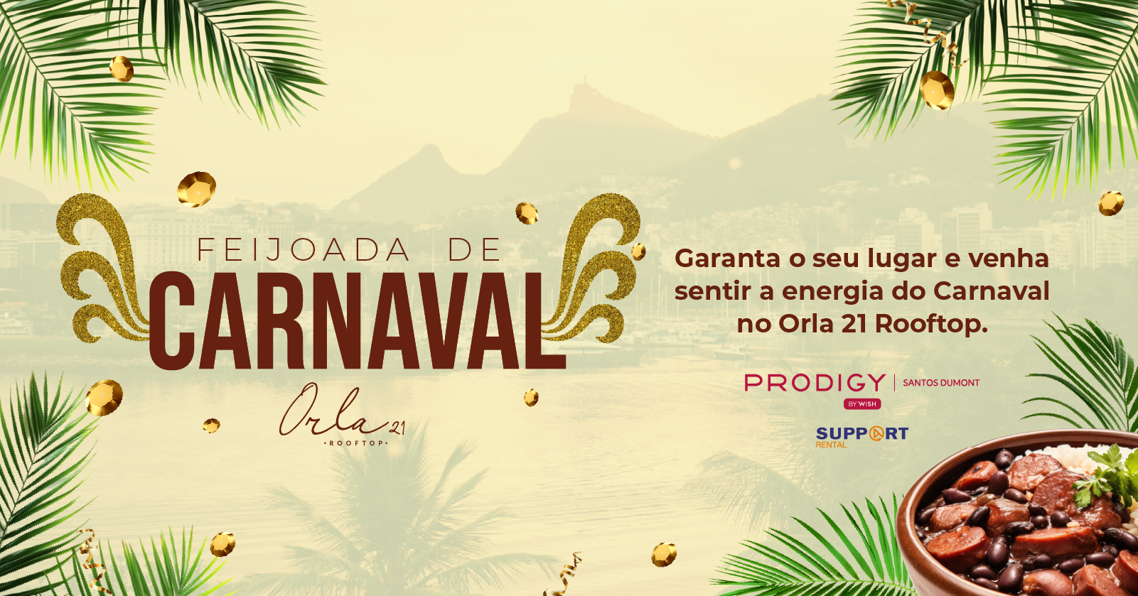 Feijoada de  Carnaval Orla 21 Rooftop 2026 - Rio de Janeiro, RJ