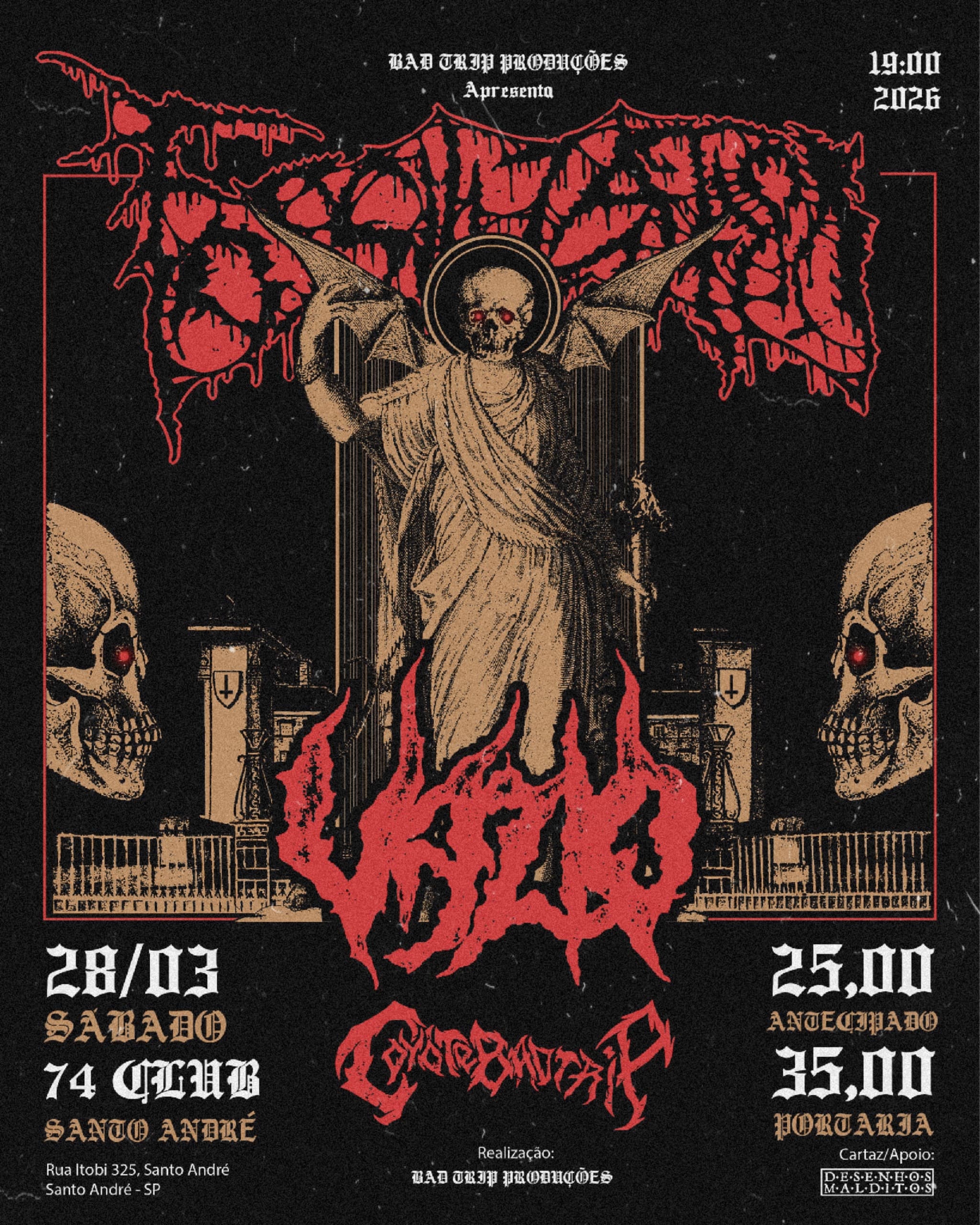 Fossilization, Vazio e Coyote Bad Trip em Santo André - Santo André, SP