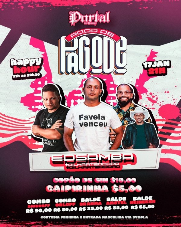 Imagem do evento PRIMEIRA RODA DE PAGODE DO ANO - 17/01