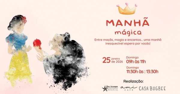 Imagem do evento Manhã Mágica: Branca de Neve e Rainha na Casa Bugbee