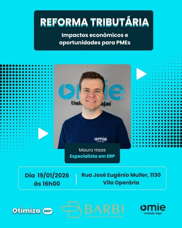 Imagem do evento Otimiza 360°| Reforma Tributária - Impactos econômicos e oportunidades para a sua empresa.