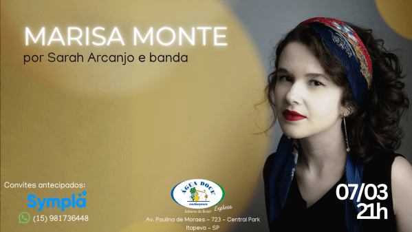 Imagem do evento Sarah Arcanjo canta Marisa Monte