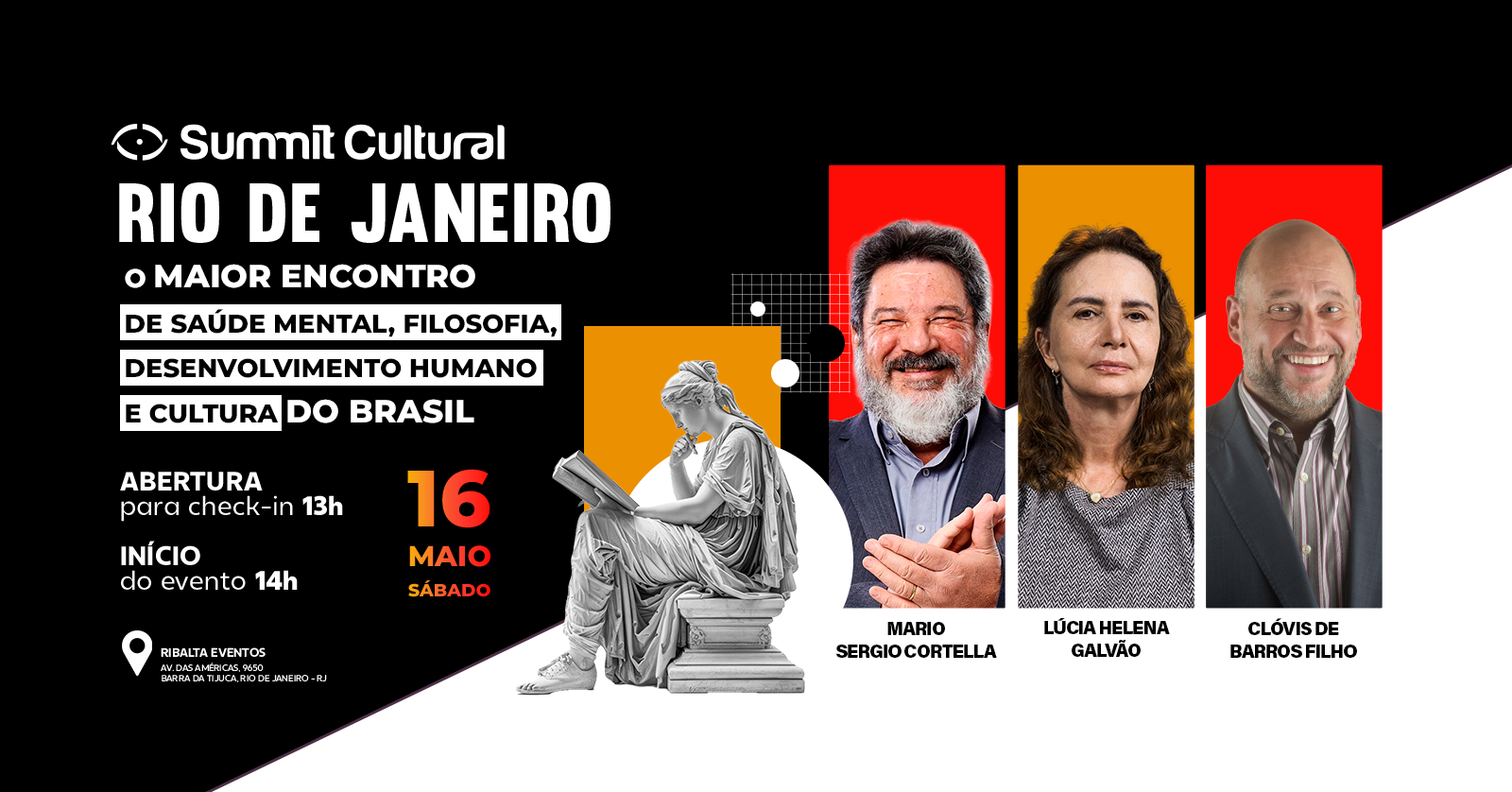Lúcia Helena Galvão, Cortella e Clóvis de Barros no Rio de Janeiro - Summit Cultural Alma Talks