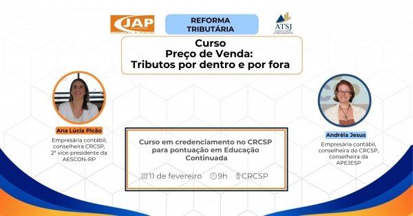 Imagem do evento Preço de Venda - Tributos por dentro e por fora (IVA)