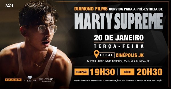 Imagem do evento PRÉ-ESTREIA DIAMOND FILMS - MARTY SUPREME