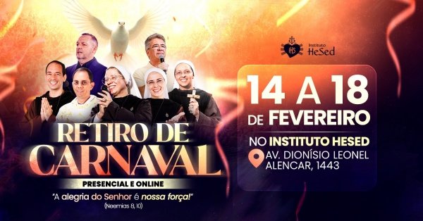 Imagem do evento Retiro de Carnaval Instituto Hesed - 14 a 18/02