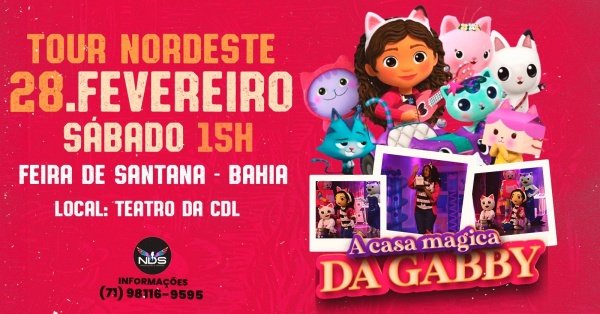 Imagem do evento A Casa Mágica da Gabby em FSA - no teatro - Sessão das 15h