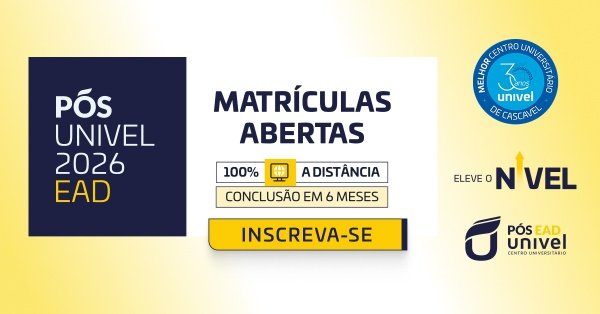 Imagem do evento INSCRIÇÃO PÓS EAD UNIVEL 2026