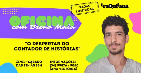 Imagem do evento Oficina: O despertar do contador de histórias - com Breno Maia