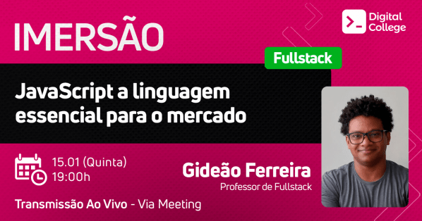 Imagem do evento IMERSÃO DIGITAL -  JavaScript a linguagem essencial para o mercado