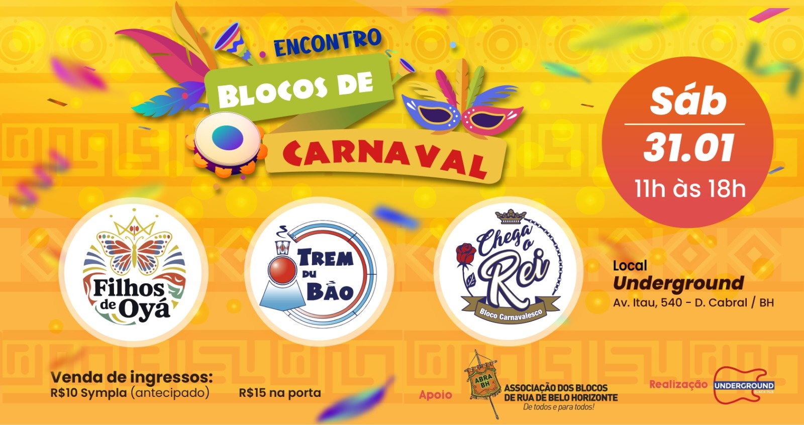 Encontro de Blocos de Carnaval - Banda, Bateria e Amigos - Belo Horizonte, MG