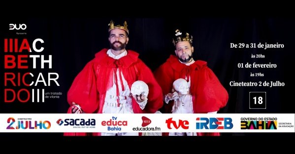 Imagem do evento MacbethRicardoIII: um tratado de vilania (espetáculo teatral)