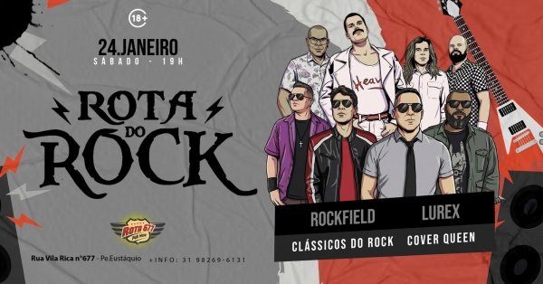 Imagem do evento ROTA DO ROCK |ROCKFIELD & LUREX| 24/01| 19H