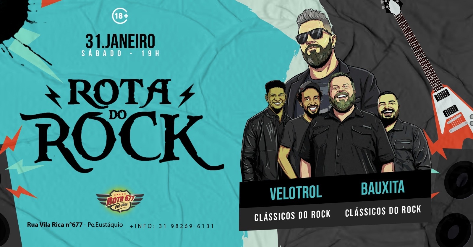 ROTA DO ROCK |VELOTROL & BAUXITA| 31/01|19H - Belo Horizonte, MG