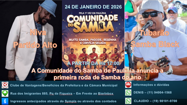 Imagem do evento COMUNIDADE DO SAMBA DE PAULÍNIA - 24/01/2026