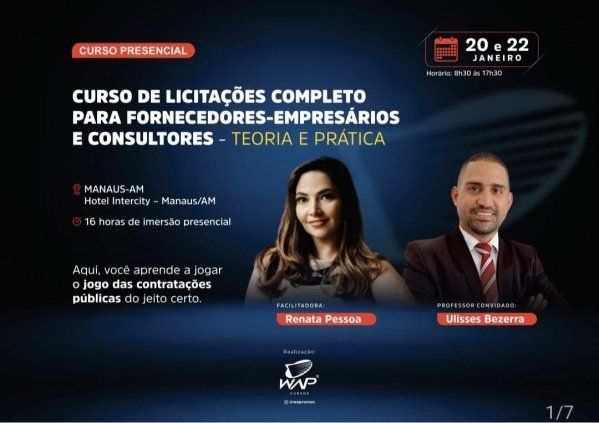 Imagem do evento Curso de Licitações Completo para Fornecedores - Empresários e Consultores - Teoria e Prática