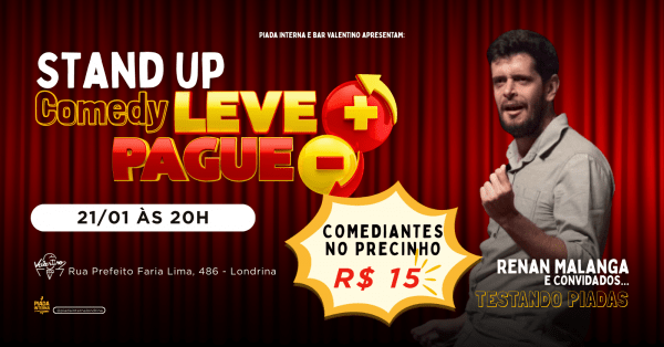 Imagem do evento Stand Up Comedy - Comediantes no Precinho com Renan Malanga e convidados