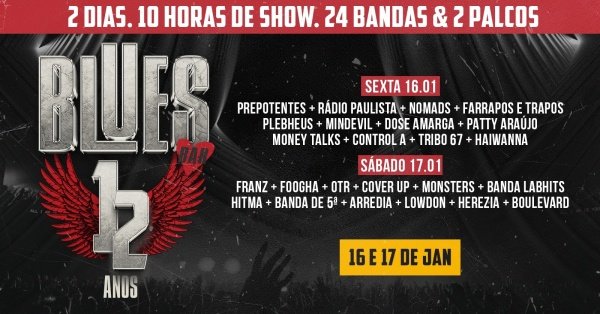Imagem do evento BLUES BAR 12 ANOS A FESTA