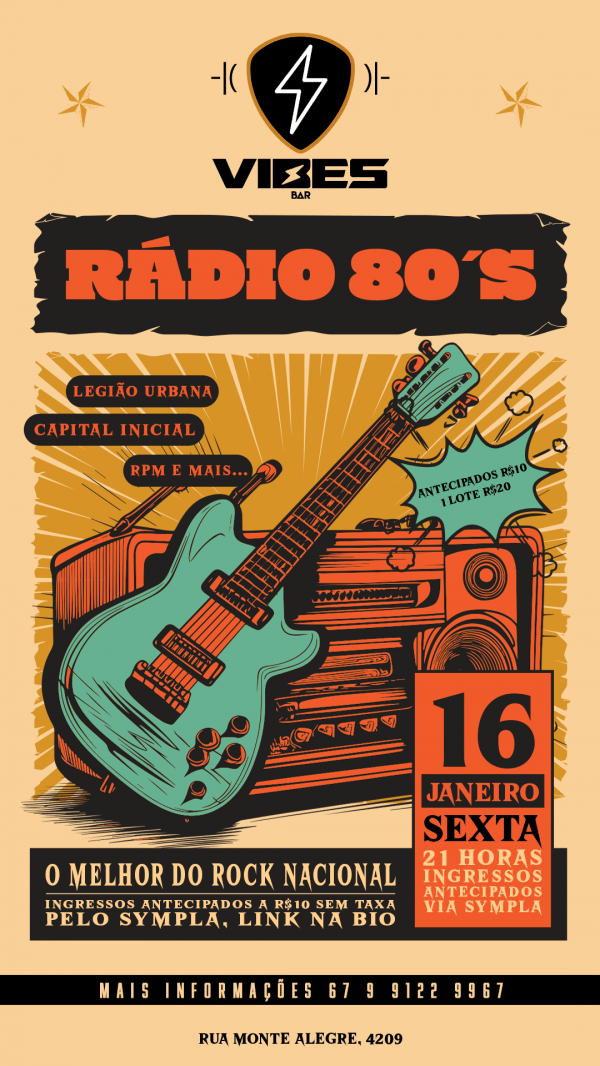 Imagem do evento VIBES BAR - RÁDIO 80´S