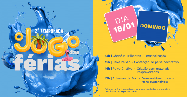 Imagem do evento Oficinas Infantis de Férias | Dia 18/01