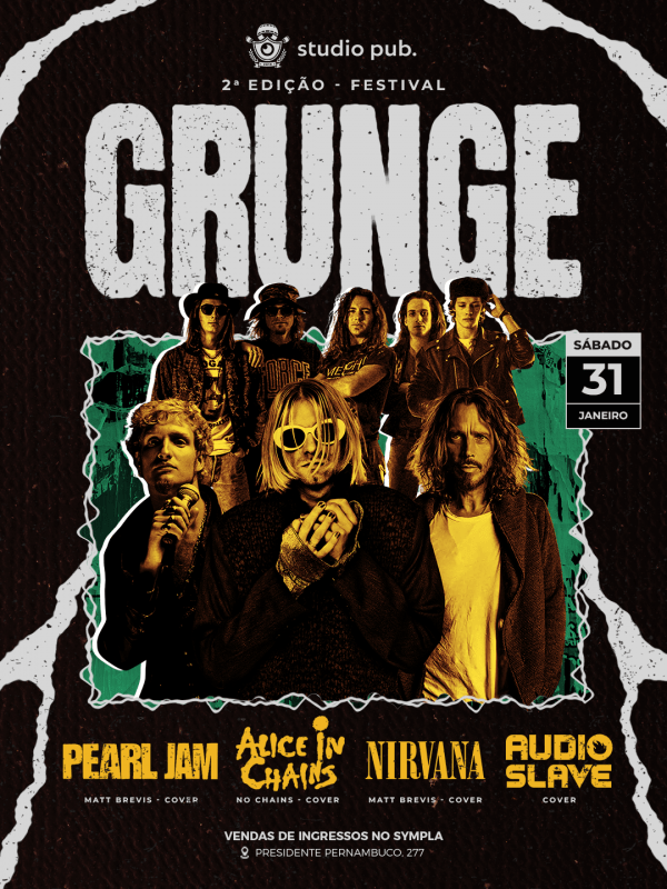 Imagem do evento 2º FESTIVAL GRUNGE @StudioPub 31/01