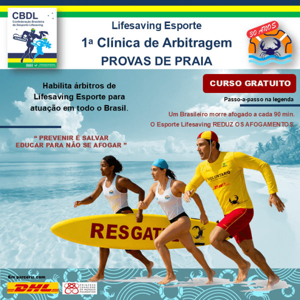 Imagem do evento 1o CURSO de Arbitragem Esporte Lifesaving PRAIA SOBRASA/CBDL  - ON-LINE