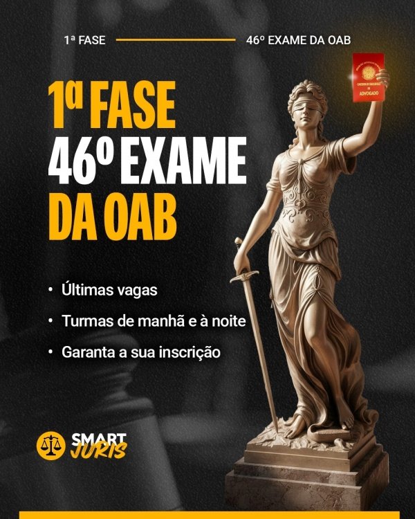 Imagem do evento Pré Venda do Preparatório OAB - 1ª Fase do Exame 46 - TURMA DA NOITE