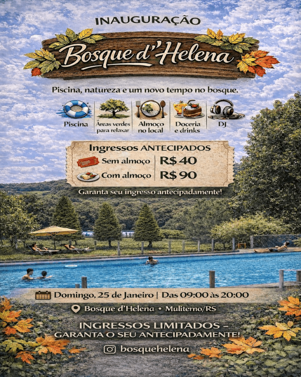 Imagem do evento Inauguração Bosque DHelena