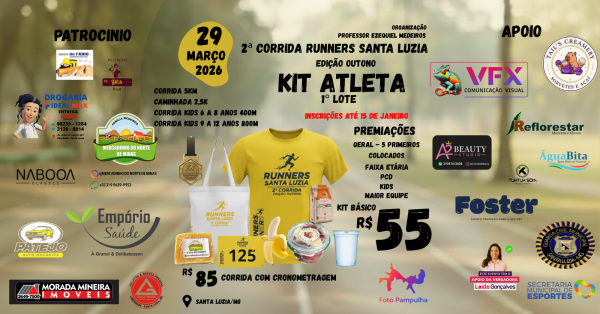 Imagem do evento 2ª CORRIDA RUNNERS SANTA LUZIA - EDIÇÃO OUTONO 2026