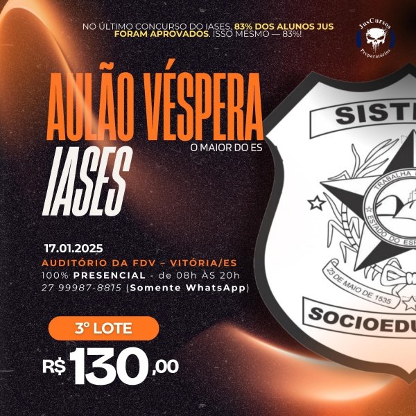 Imagem do evento Aulão de Véspera IASES