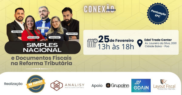 Imagem do evento SIMPLES NACIONAL E DOCUMENTOS FISCAIS NA REFORMA TRIBUTÁRIA