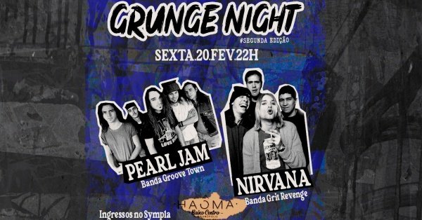 Imagem do evento Segunda Grunge Night no Haoma, edição especial comemorativa de 59 anos de Kurt Cobain.