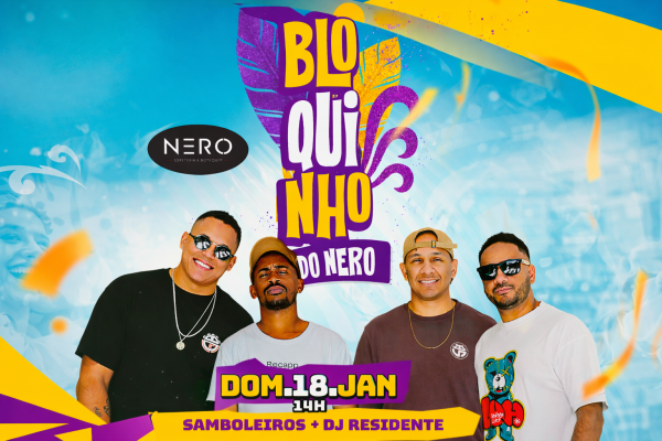 Imagem do evento Bloquinho do Nero - Samboleiros + Dj Residente