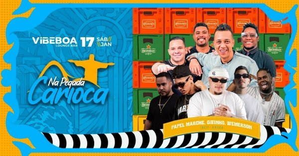 Imagem do evento NA PEGADA CARIOCA | Vibe Boa Lounge Bar | Sábado - 17/01 19h