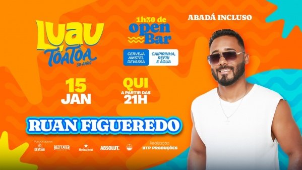 Imagem do evento LUAU TÔA TÔA - 15/01/2026 - QUINTA-FEIRA