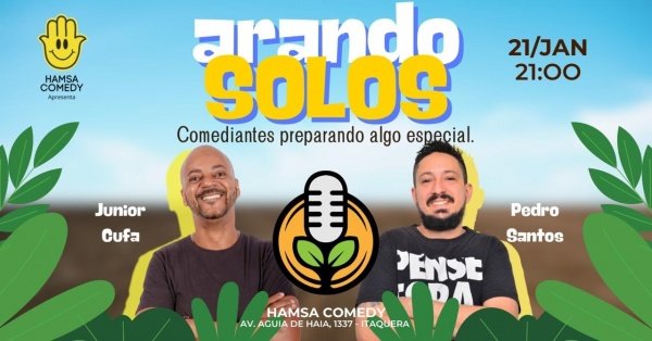 Imagem do evento STAND UP GRÁTIS - ARANDO SOLOS